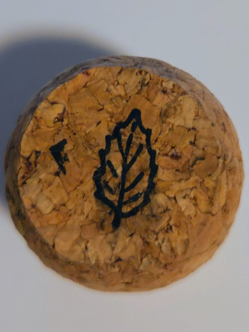 Brand New Hand Crafted Magnet Created from Champagne Cork Featuring Leaf
